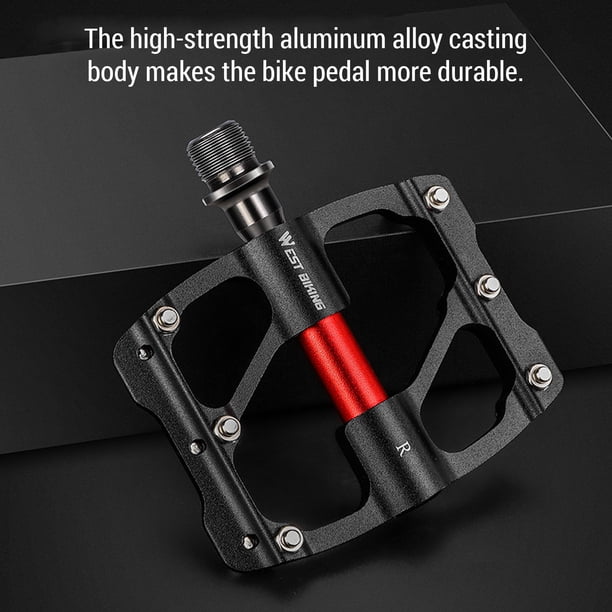 Pédales De VTT Plates En Aluminium CNC – 3 Roulements Scellés, 6 Broches Antidérapantes, Plateforme 120 Mm, Axe 9/16″, Pour Vélo Route, BMX, VTT