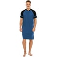 thumbnail image 5 of LELINTA Big & Tall Mens Robes Sleep Shirts Short Sleeve Nightshirts Sleepwear Henley Long Nightshirt Nightwear, 5 of 6