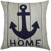 Lush Decor Anchor Home Decorative Pillow, Navy, Single, 18x18
