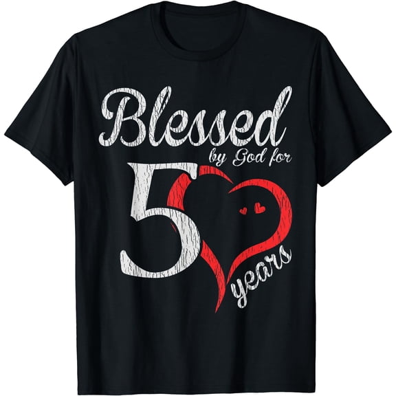 Vintage 50th Birthday Blessed By God For 50 Years Birthday T-Shirt
