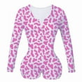 thumbnail image 4 of Women Sexy V-Neck Short Sleeve Bodycon Bodysuit Button Sleepwear Jumpsuit Shorts Rompers, 4 of 5