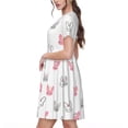 thumbnail image 2 of Balery Girl Rabbit Vestidos sueltos de manga corta para mujer, vestidos de verano 2025, vestidos casuales de corte A con vuelo., 2 of 6
