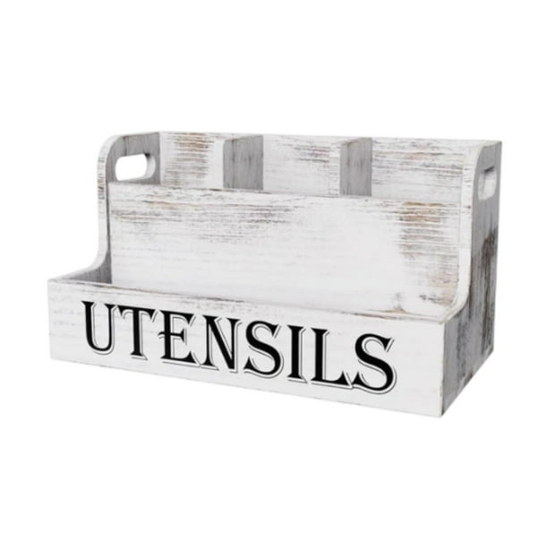 Soporte de Madera para Utensilios de Cocina, Organizador de Decoración para Vajilla, Frascos Y Cubiertos.