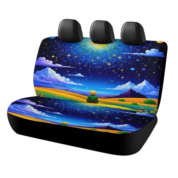 Dreamer Under The Starry Sky Car Rear Seat Cover, Suitable for Automobiles SUV、 General Motors Back Seat Protectors for Cars, Trucks