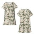 thumbnail image 3 of Bixox Halloween Cactus Pattern Women's Nightgown, Soft & Breathable Sleepwear, Round Neck Knee-Length Pajama Dress,Loungewear for Home & Sleep, 3 of 7