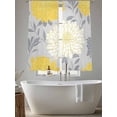 thumbnail image 5 of Yellow White Flowers Sheer Curtains 63 Inch Length 2 Panels Set, Retro Rustic Watercolor Wild Floral Voile Window Treatment Rod Pocket Curtains Sheers Drapes for Bedroom/Living Room/Kitchen 52x"63"x2, 5 of 7