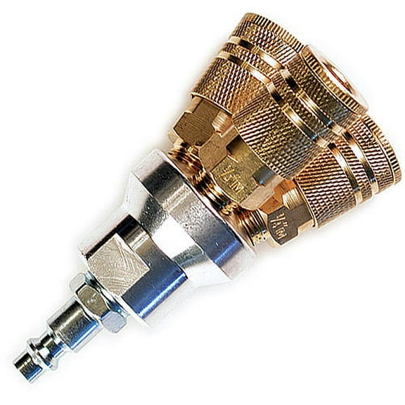 Primefit M1401-5 3-Way Round Air Manifold with 3 .25" Industrial 6-Ball Brass Couplers