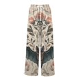 thumbnail image 6 of WTOBBY Women's Casual Halloween Print Elastic Waist Drawstring Pockets Wide Leg Straight Trousers, Seasonal Novelty Comfort Pants,Green XL, 6 of 6