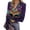 Purple #044, variant on Mardi Gras Shirts for Women Sequins Feathers Print V Neck T Shirts Carnival Long Sleeve Green Tunic Tops Black 2XL
