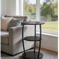 thumbnail image 2 of Manxile Small Round Side Table, 3-Tier Waist Circular End Table with Storage Shelf, Compact Tea Sofa Side Table Small Spaces, Round Corner Coffee Table for Living Room Bedroom,Black Brown, 2 of 6