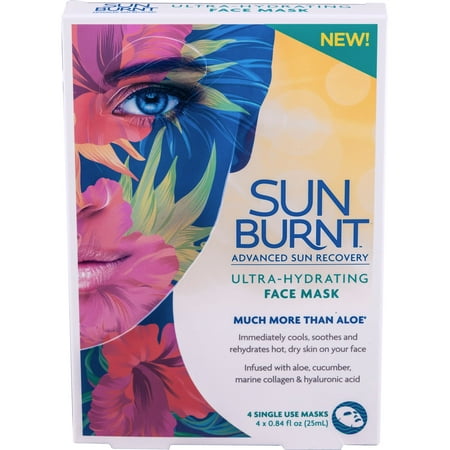SunBurnt Ultra-Hydrating Face Mask, 4 pack - Walmart.com