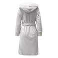 thumbnail image 5 of Fjofpr Womens Fleece Warm Robe Nightgowns Winter Lengthened Plush Shawl Bathrobe Long Sleeve Robe, Hooded Nightgowns for Women with Sashes and Pockets, 5 of 5