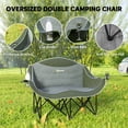 thumbnail image 4 of Outsunny Double Camping Chair, Padded Camp Chair w/ Cup Holders, Dark Green, 4 of 10
