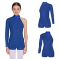 thumbnail image 4 of Aislor Girls Shiny Leotard Gymnastic Jumpsuits Ballet Dance Unitard Biketard Bodysuits Ballroom Dancewear Blue 12, 4 of 7