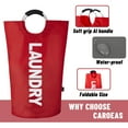 thumbnail image 6 of Caroeas 90L Lite Laundry Basket, Fabric tall Laundry Hamper, Foldable Laundry Bag with Aluminum Handle, X-large, Red, 6 of 6