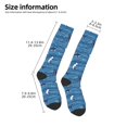 thumbnail image 5 of Bingfone Compression Socks For Women And Men Long Socks For Running Athletic Cycling Nurse-Sharks On White Blue Striped, 5 of 9