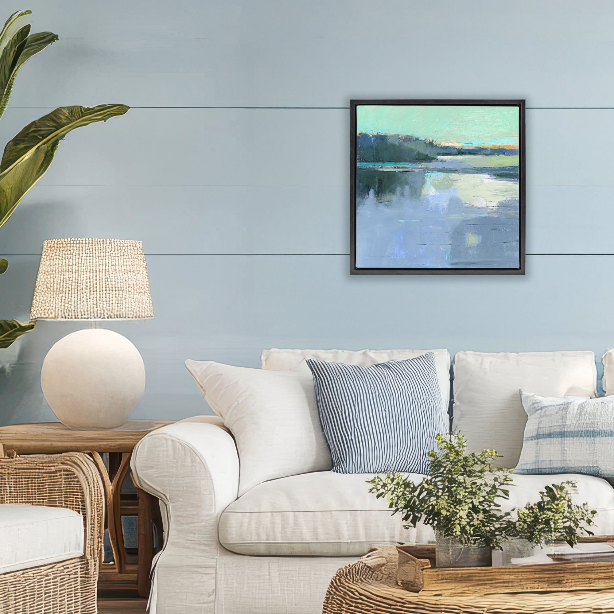 Stupell Industries Brave Boat Harbor Black Framed Floater Canvas Wall Art, design by Kathleen Robbins