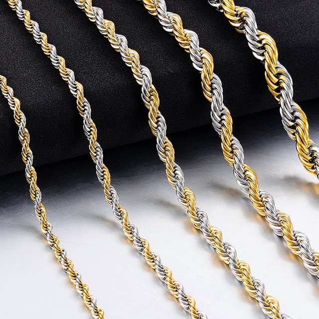 Hombres y mujeres vendedores calientes de la moda de la cadena de la cuerda del acero inoxidable del hip-hop Tan Jianjun unisex