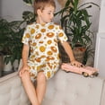 thumbnail image 4 of Fotbe Pumpkin Maple Leaves Pijama Estampada de 2 Piezas para Niños – Ropa de Dormir de Manga Corta Cómoda para Niños y Niñas, Camiseta y Shorts de Algodón-Large, 4 of 6