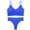 002 Blue, variant on Ladies' Lingerie Set Wire Free Thin Padded Cup U Back Bra With Sexy T-back Thong Solid Color Sports Underwear