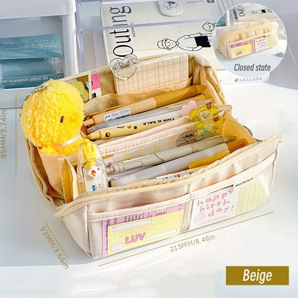 Bolsa De Papelería, Estuche Para Lápices, Estuche Para Lápices De Gran Capacidad, Estuche Para Lápices De Mano, Caja De Papelería, Cosméticos, Regalos Portátiles, Adecuado Para La Oficina, Escuela, Ju