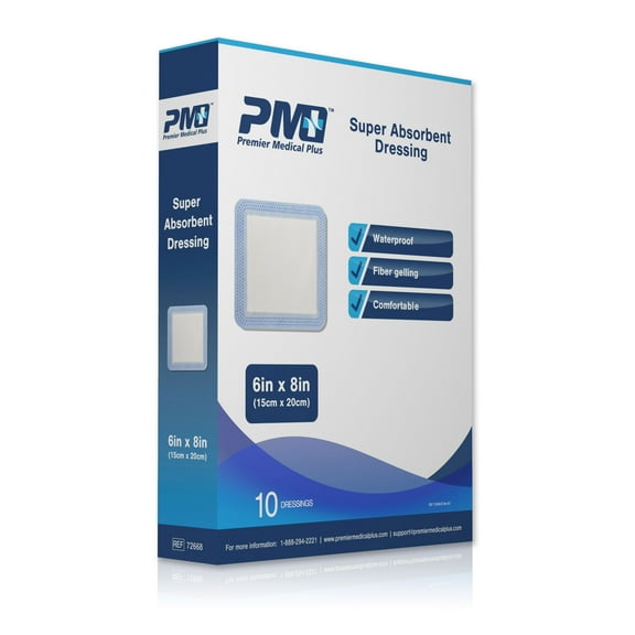 PMP Super Absorbent Dressing 6"x8" (Box of 10)