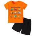 thumbnail image 4 of WOYY Little Boys Casual Outfits Short Sleeve Graphic T-Shirt Shorts Set, Sizes 6-7Y, 4 of 4