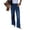 Dark Blue, variant on PYGNJK Women's Straight Leg Jeans High Waisted Tummy Control Stretchy Pockets Front Wide Leg Pants Trendy