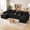 Black, variant on Villeston 126.77" U-Shaped Cloud Sofa With Chaise Lounge, Chenille Sofa With Wireless Charging, Bluetooth Speaker, Two Cup Holders, Storage Drawer, Suitable For Living Room,Green