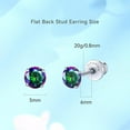 thumbnail image 4 of Limerencia 5mm Screw Back Zirconia Earrings, Hypoallergenic Titanium Studs (Rainbow Quartz), 4 of 6