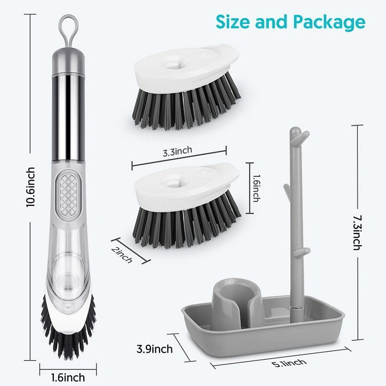Handy Housewares 4pc Multi-Purpose Round Head Kitchen Dish Scrub Brush