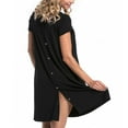 thumbnail image 4 of VEKDONE Clearance Maternity Nursing Dress,3 IN1 Short Sleeve Labor and Delivery Gown, Pleated Nursing Nightgown, Maternity Nightgowns for Hospital Short Breastfeeding Nightgown Black M, 4 of 4