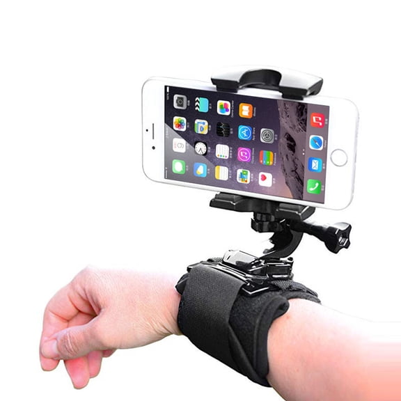 Multifunctional universal mobile phone holder black, portable metal mobile phone holder, adjustable mobile phone holder, 360-degree universal mobile phone holder