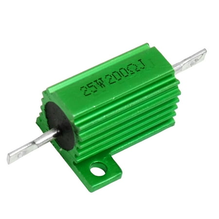 Ohm 25 Watt Wirewound Resistor - Unique Bargains 25W 200 Ohm 5% Wirewound Aluminum Housed Power Resistor Green