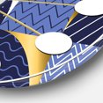 thumbnail image 3 of Designart 'Retro Luxury Waves In Gold And Blue Iv Mid-Century Modern Wall Clock, 3 of 4