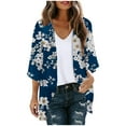 thumbnail image 2 of Dyegold Summer Tops for Women 2023 Trendy, Summer Cardigans for Women Sunflower Print Drape Open Front Short Sleeve Shirt Tops Casual Loose Flowy Kimono Covers, 2 of 5