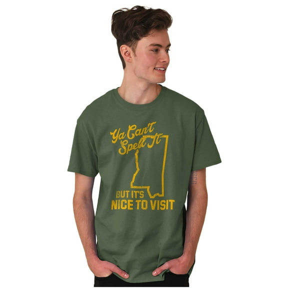 Cant Spell It Nice To Mississippi Men's Graphic T Shirt Tees Brisco Brands S