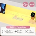 thumbnail image 5 of Afuhokles Full Daybed with Bookcase Storage, Corner Bed Frame with LED Light Headboard, Charging Station, White, 5 of 9