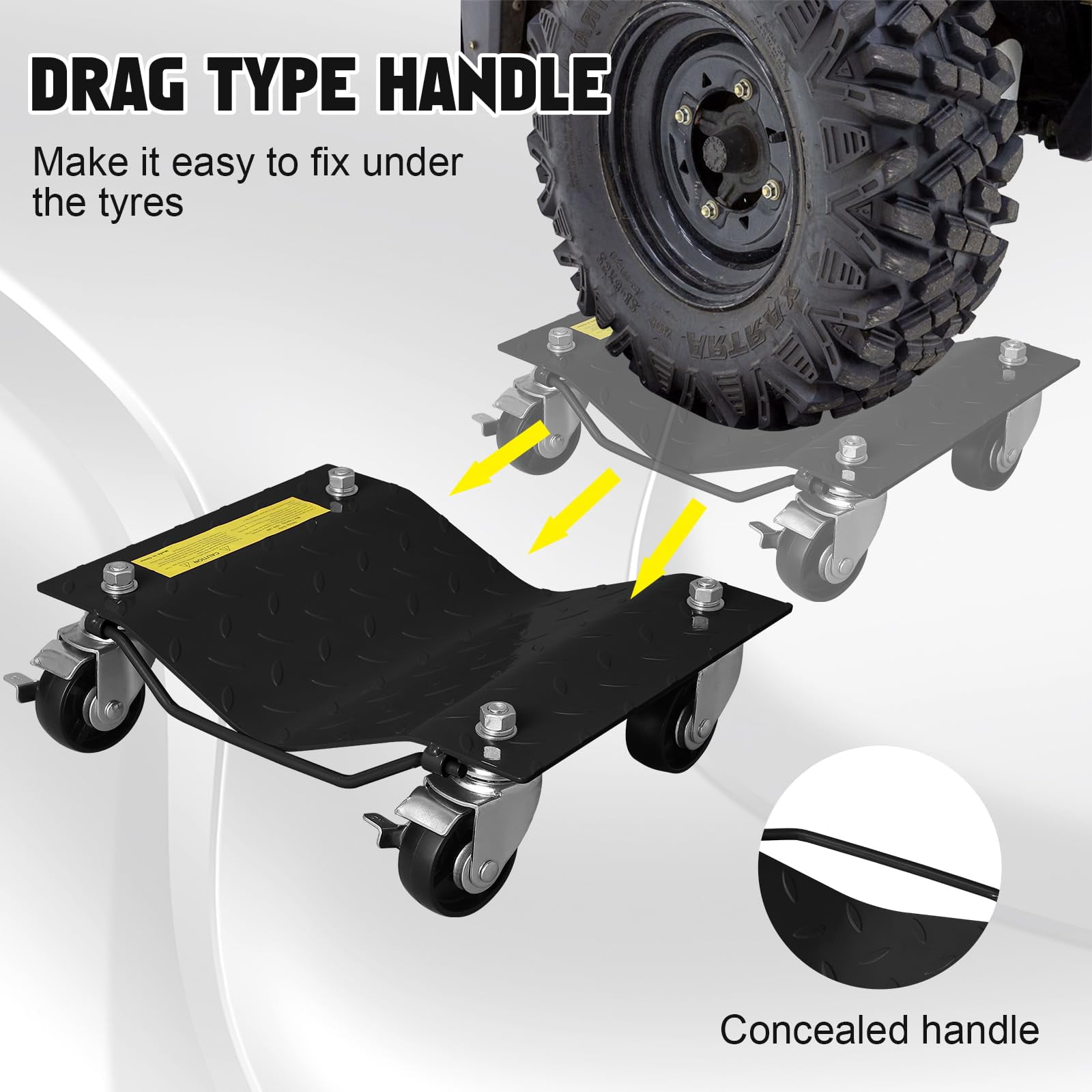 Car Dolly Set of 4, 6000LBS Heavy Duty Wheel Dolly Set - Vehicle Dollies for Mechanics with Locking 360° Casters, Perfect as Car Moving Dolly & Garage Storage Dollies