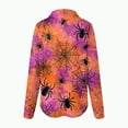 thumbnail image 4 of Godom Halloween Shirt Women Shirts Pumpkin Graphic Tee Long Sleeve Button Down Blouse, 4 of 5