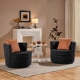 thumbnail image 4 of Silla giratoria Yaheetech 360° Boucle con almohada negra, 4 of 9