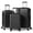 Black, variant on 20in 24in 28in 3PCS Suitcase Set Vertical Striped Frosted Case ABS Trolley Case, Black