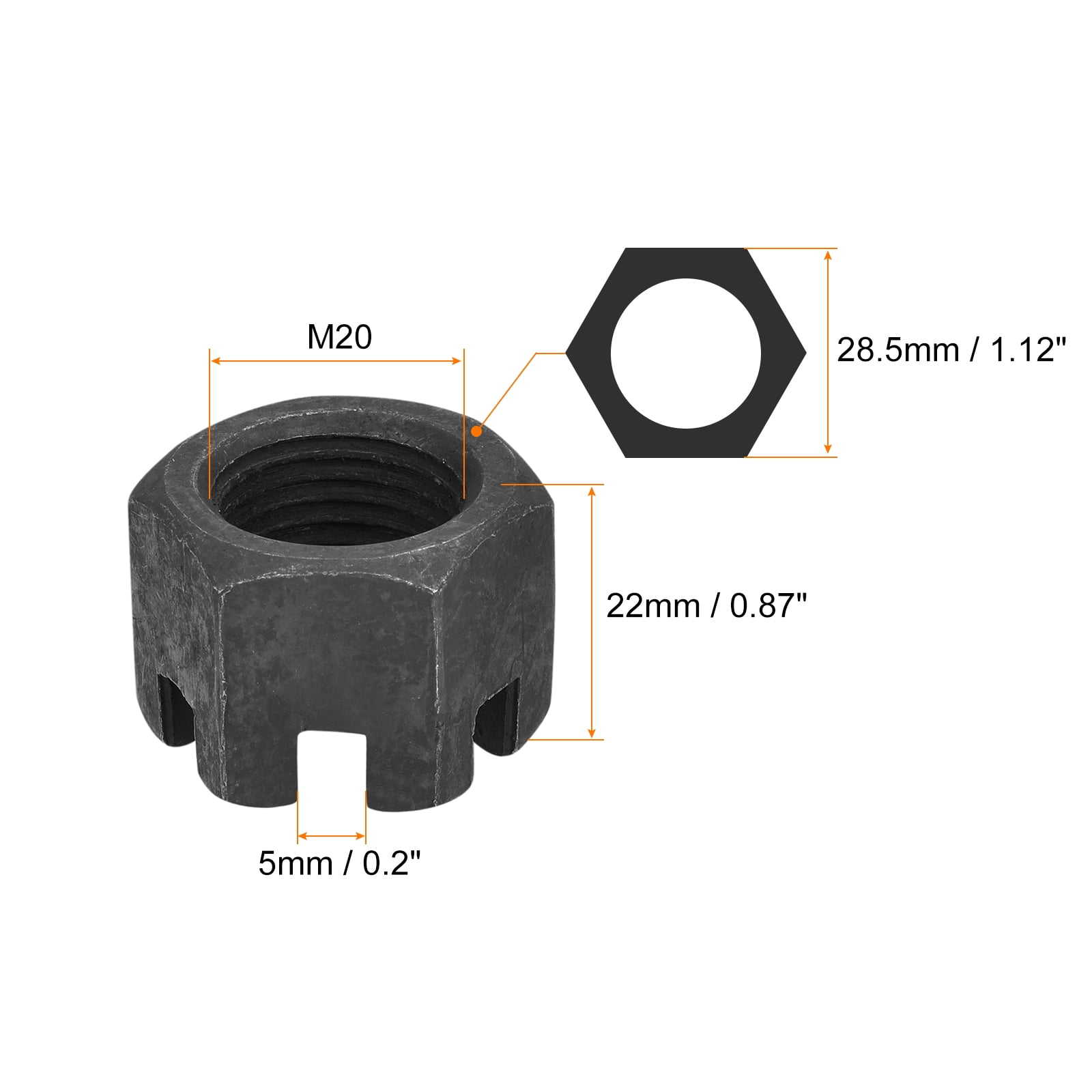M20 Hexagon Slotted Castle Nut