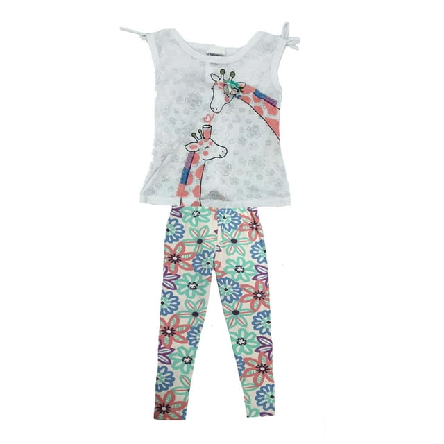 Conjunto algodón estampado Jirafitas Kiss Playeras y Tops para niñas