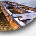thumbnail image 3 of Designart - Old Rusty Pier in Cloudy Day' Seashore Photo Circle Metal Wall Art, 3 of 4