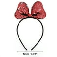 thumbnail image 3 of Unique Bargains 1 Pc Sequined Handmade Bow Headband Christmas for Women for Girls Red, 3 of 6