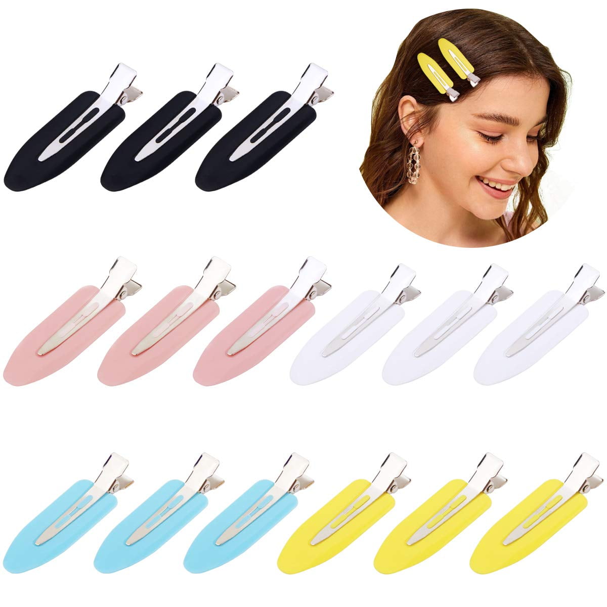 No Bend Hair Clips, No Crease Hair Clips, Styling Clips for Hairstyle, Curl Pin Clips for Makeup