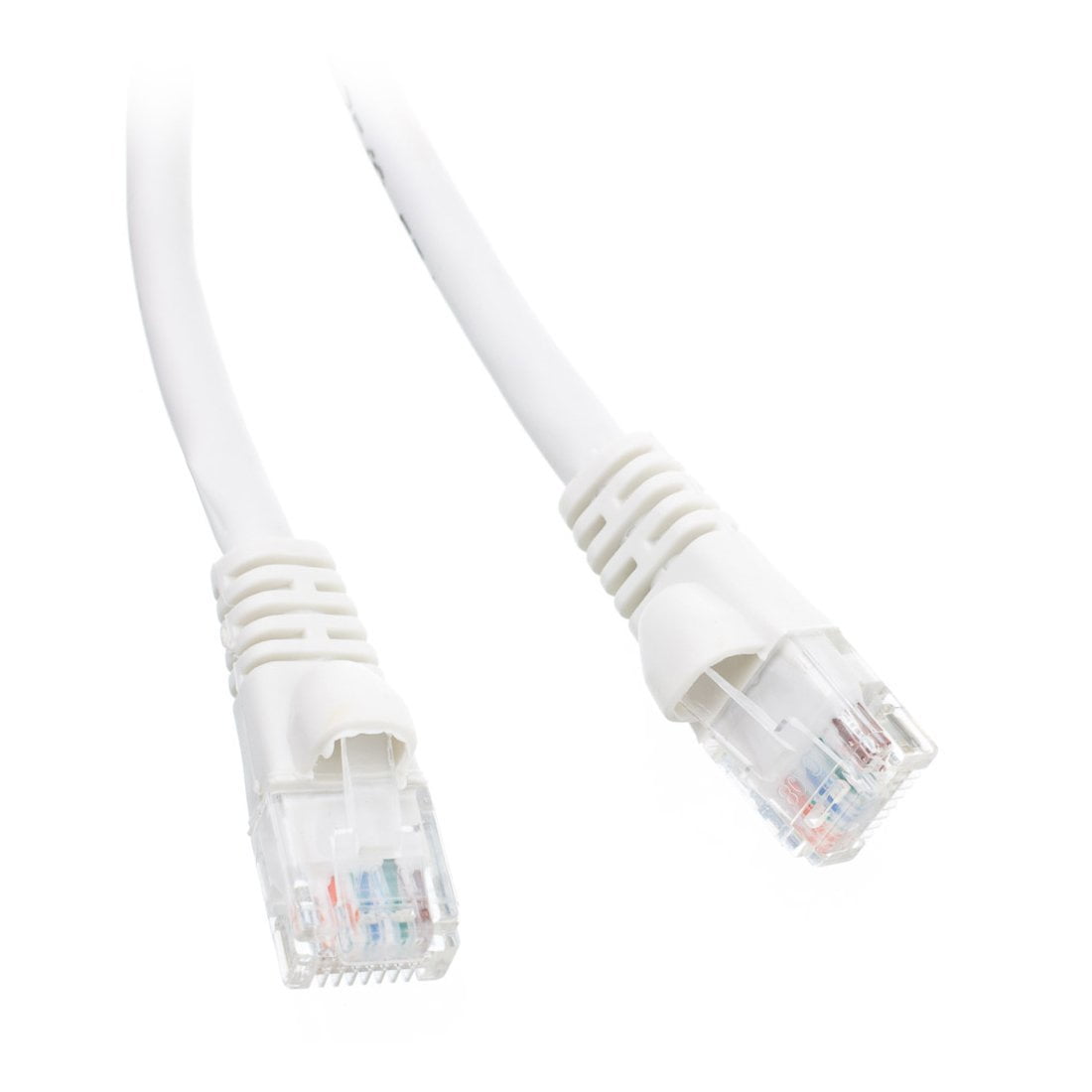 CNE477812 CAT5E Hi-Speed LAN Ethernet Patch Cable C&E 2 Pack 50 Feet White Snagless/Molded Boot 