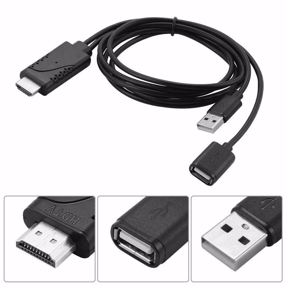 USB Female to HDMI Male HDTV Adapter Cable for iPhone8/ 7/ 7plus/ 6s/ 6