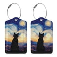 thumbnail image 3 of Naloa Cat Under Starry Skies Luggage Tag for Suitcase Leather Baggage Tag with Stainless Steel Loop Privacy Cover for Women Men Girls-1, 3 of 5